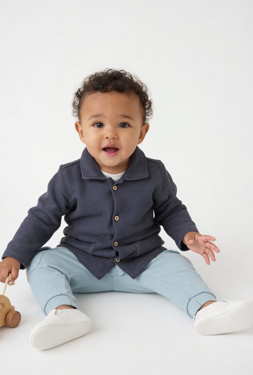 Boys Solid Joggers Set