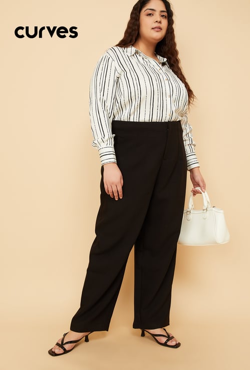 Women Solid Formal Trousers