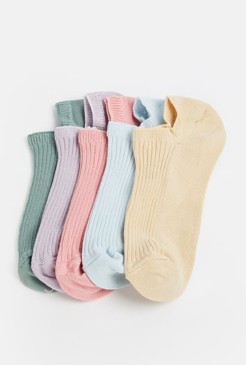 Women Ribbed Sneaker Cut Socks - Pack of 5