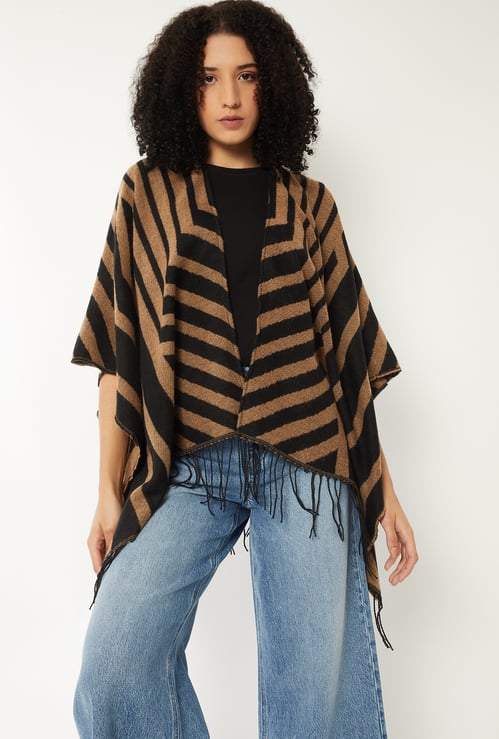 Women Chevron Knit Shawl