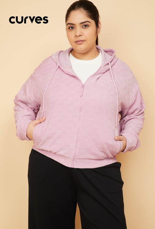 Women Patterned Hooded Jacket