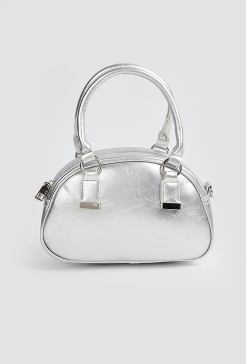 Women Metallic Finish Handheld Bag