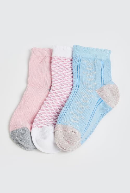 Girls Assorted Ankle Length Socks - Pack of 3