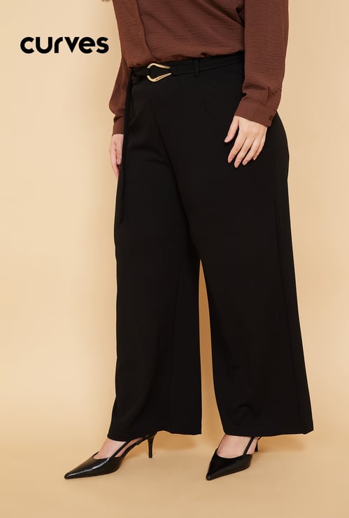 Women Pleated Wide Leg Trousers