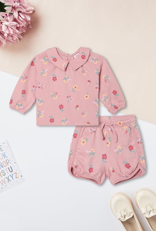 Girls Printed Shorts Set