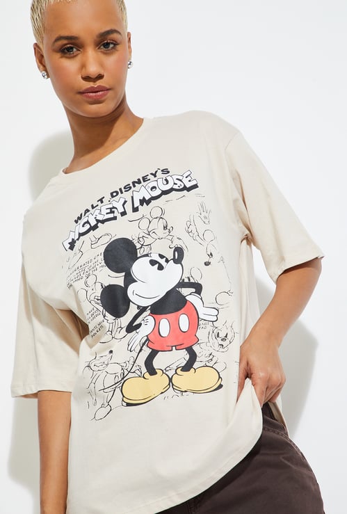 ALAYA F X URB_N Women Mickey Print Oversized T-shirt