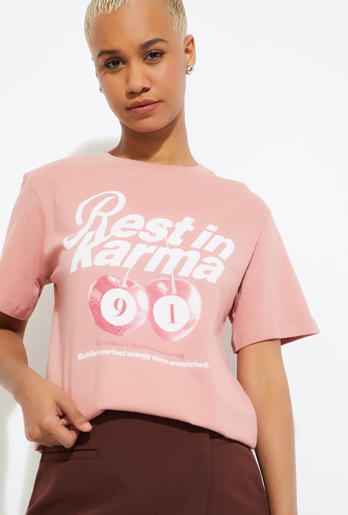 ALAYA F x URB_N Women Graphic Print Relaxed Fit T-shirt