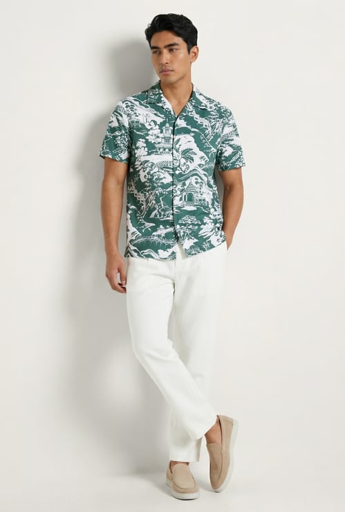 URB_N Men Printed Regular Fit Shirt
