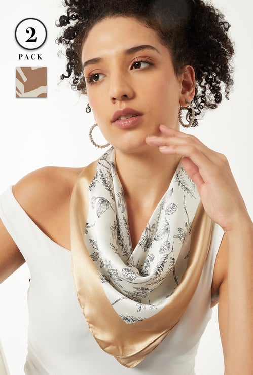 Women Printed Scarf - Pack of 2