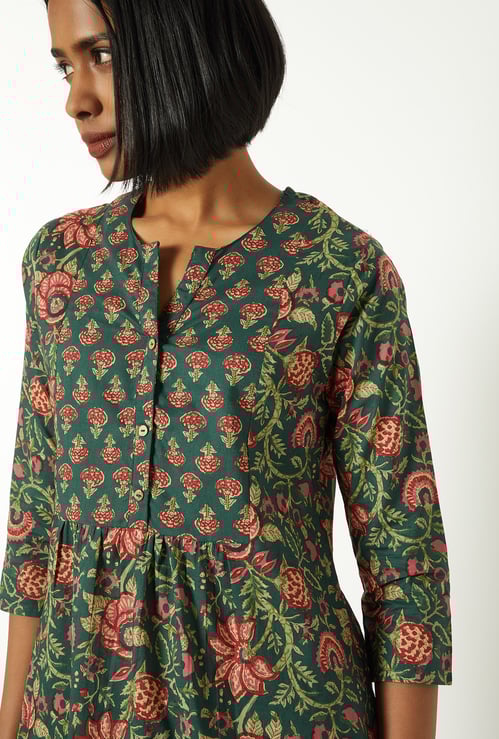 Women Floral Print A-line Kurti