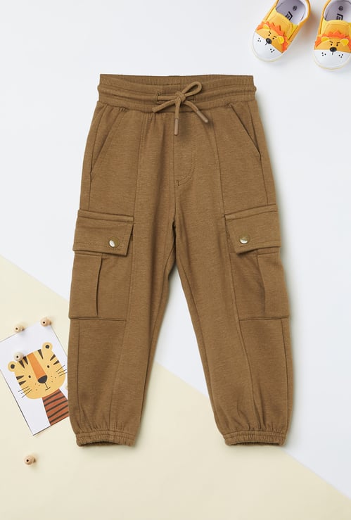 Boys Solid Cargo Joggers