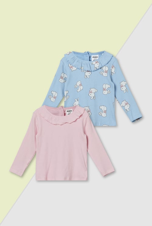 Girls Ribbed Assorted Top - Pack of 2