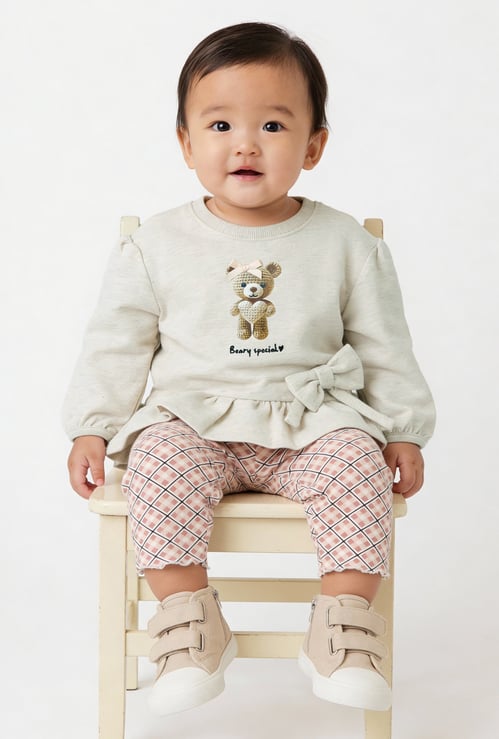 Girls Printed Top with Leggings Set