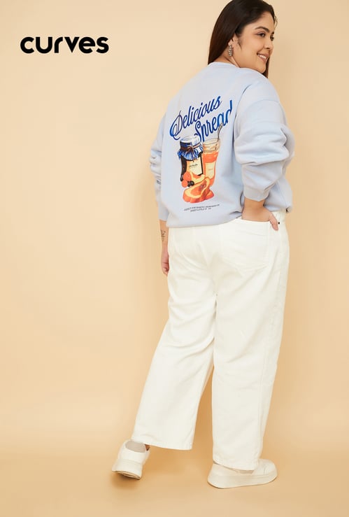 ALAYA F x URB_N Women Back Print Oversized Sweatshirt