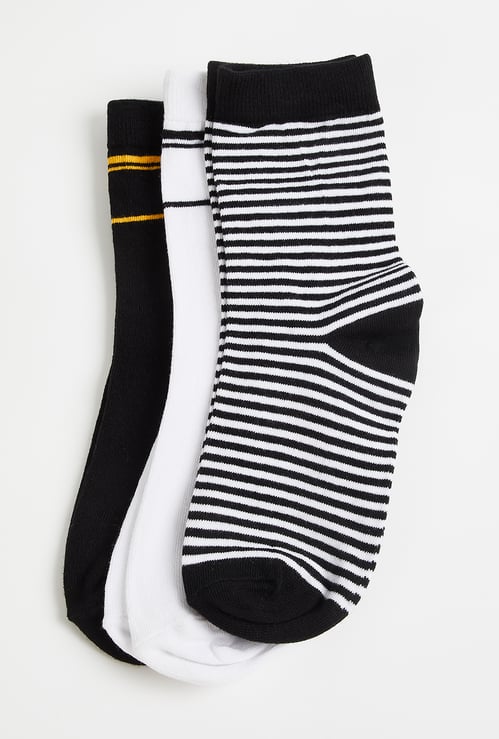 Boys Assorted Crew Length Socks - Pack of 3