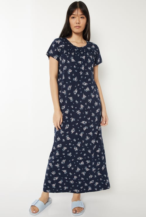 Women Floral Print Night Gown