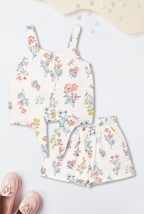 Girls Printed Shorts Set