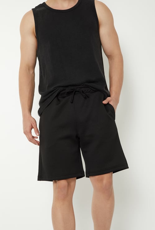 Men Ribbed Sports Shorts