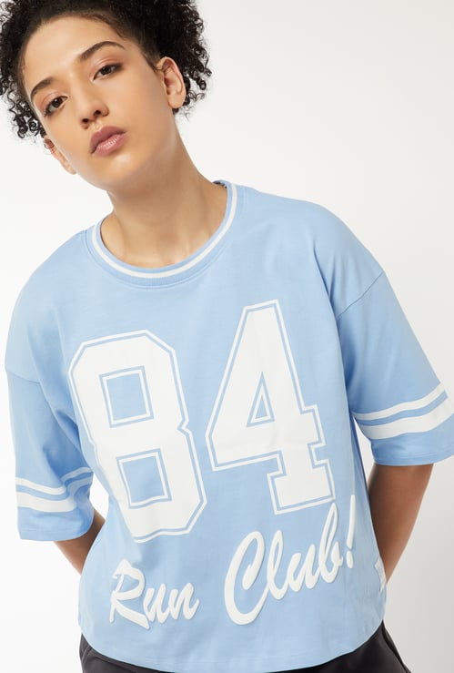 Women Printed Boxy Fit Sports T-shirt