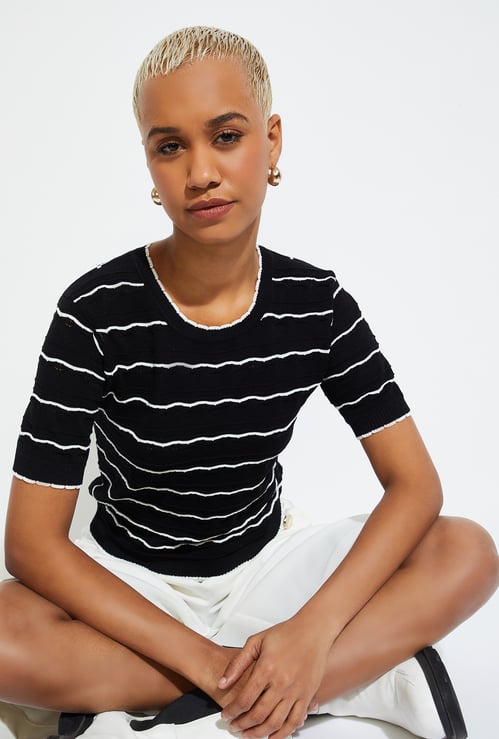 ALAYA F x URB_N Women Striped T-shirt