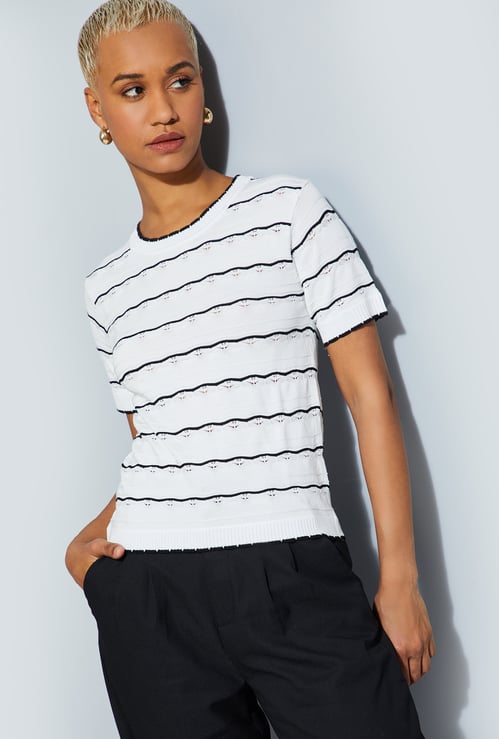 ALAYA F x URB_N Women Striped T-shirt