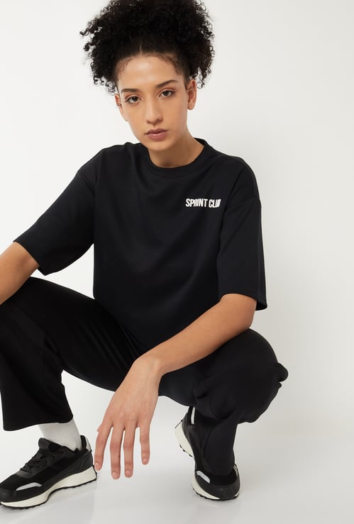 Women Printed Boxy Fit Sports T-shirt