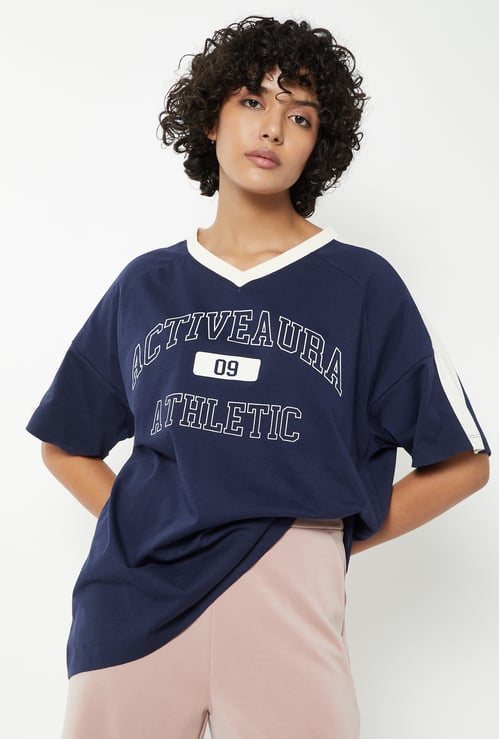 Women Printed Boxy Fit Sports T-shirt