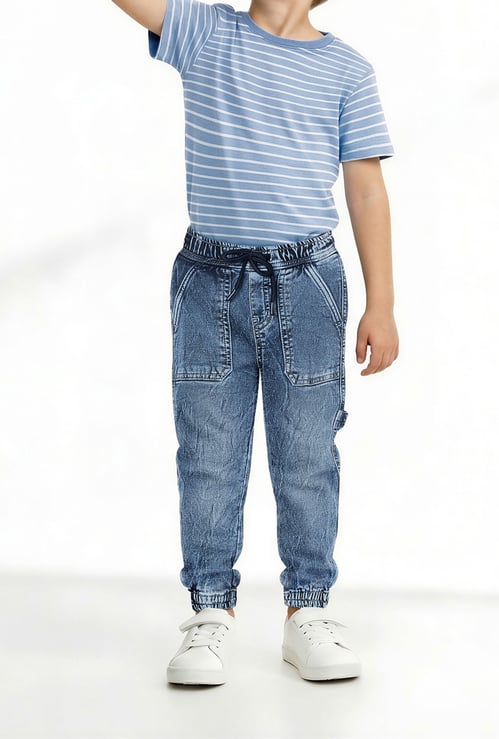 Boys Washed Denim Joggers