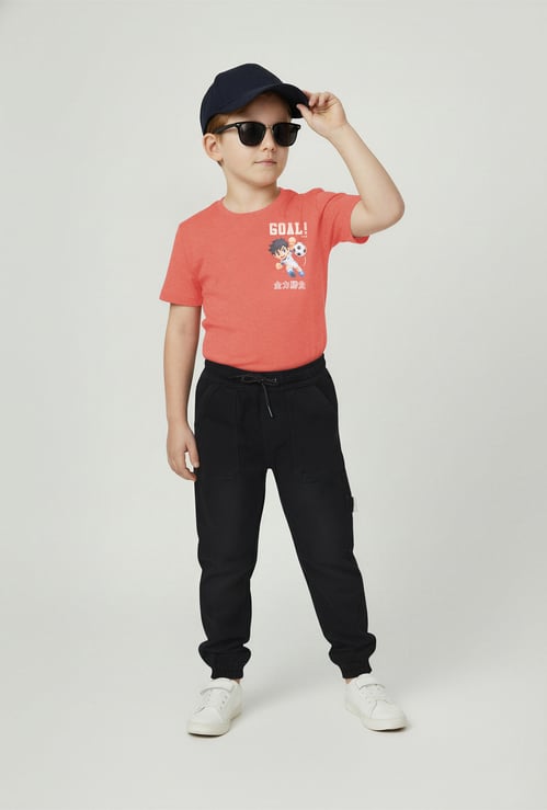 Boys Solid Denim Joggers