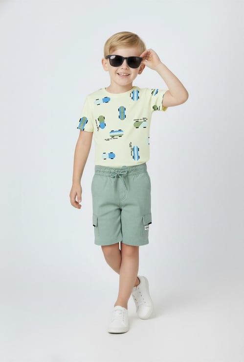 Boys Solid Cargo Shorts