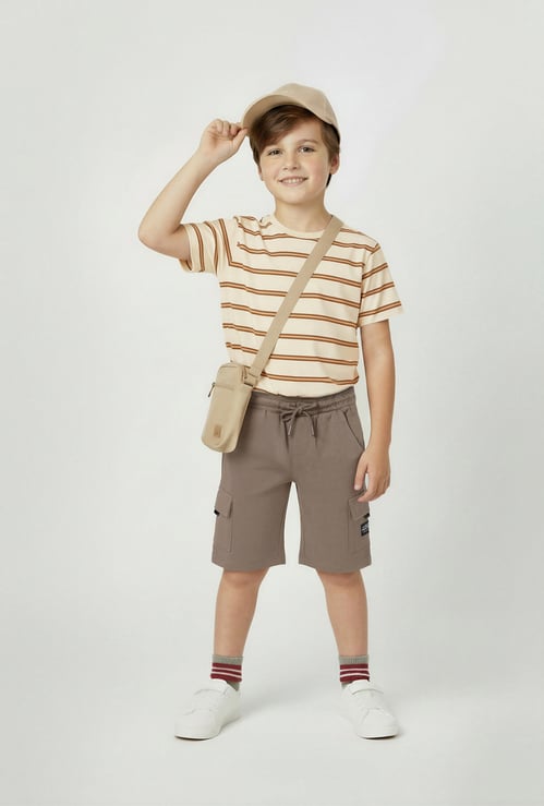 Boys Solid Cargo Shorts