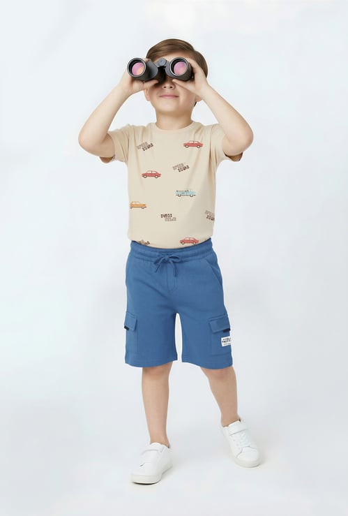Boys Solid Cargo Shorts