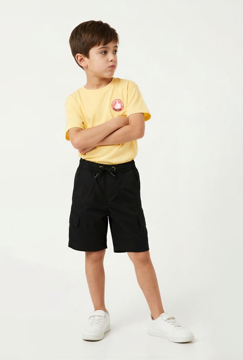 Boys Solid Cargo Shorts