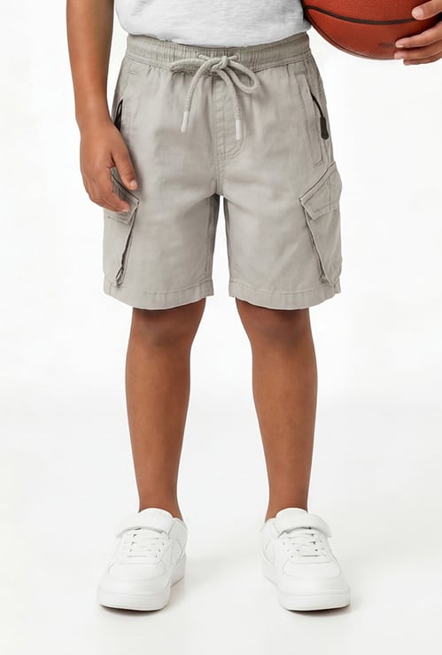 Boys Solid Cargo Shorts