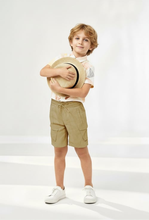 Boys Solid Cargo Shorts