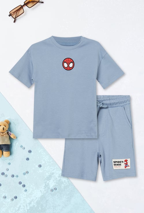 Boys Spiderman Shorts Set