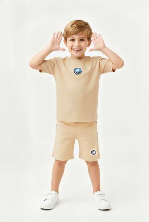 Boys Captain America Shorts Set