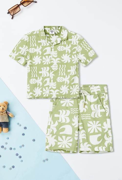 Boys Printed Shorts Set