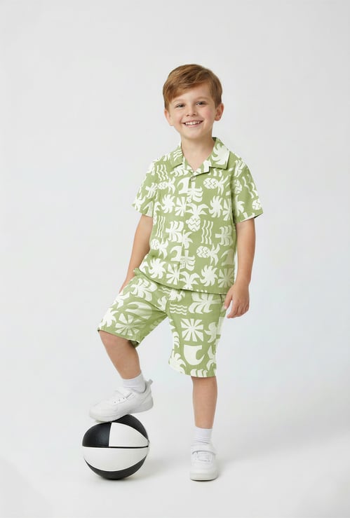 Boys Printed Shorts Set
