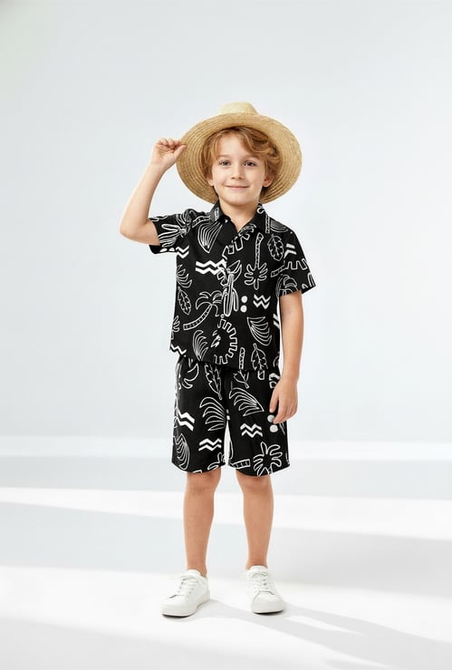 Boys Printed Shorts Set