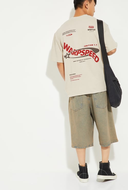 URB_N Men Back Print Oversized T-shirt