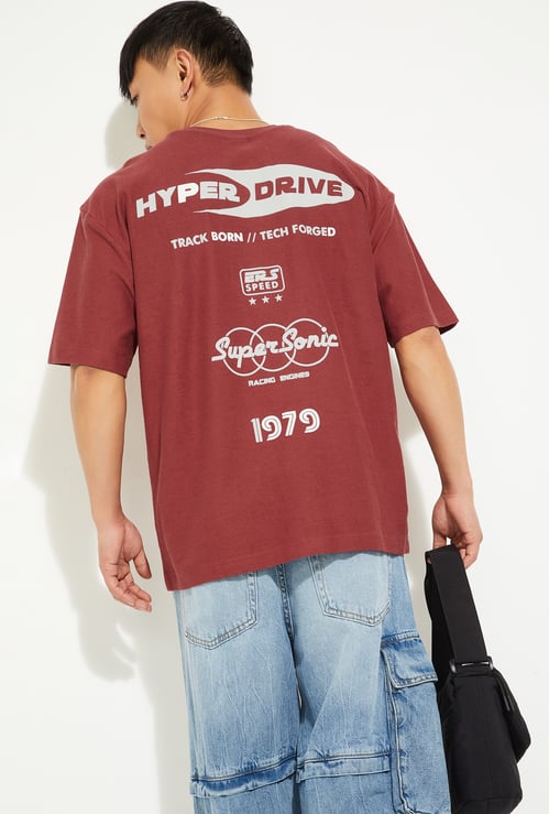 URB_N Men Back Print Oversized T-shirt