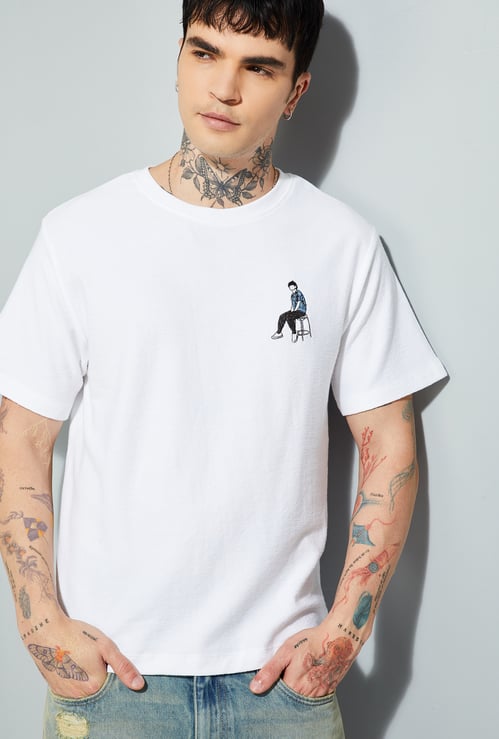 URB_N Men Solid Textured T-shirt