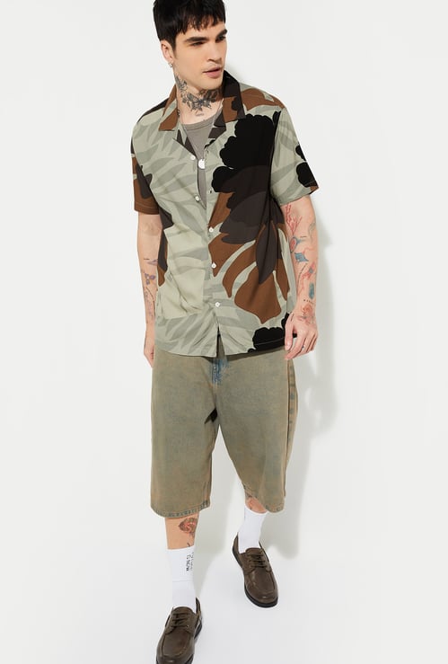 URB_N Men Printed Regular Fit Resort Shirt