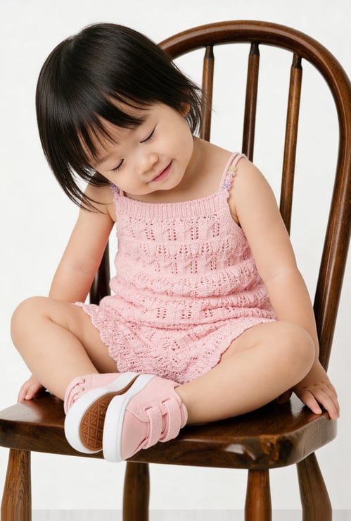 Girls Crochet Knit Shorts Set