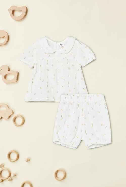 Girls Printed Shorts Set