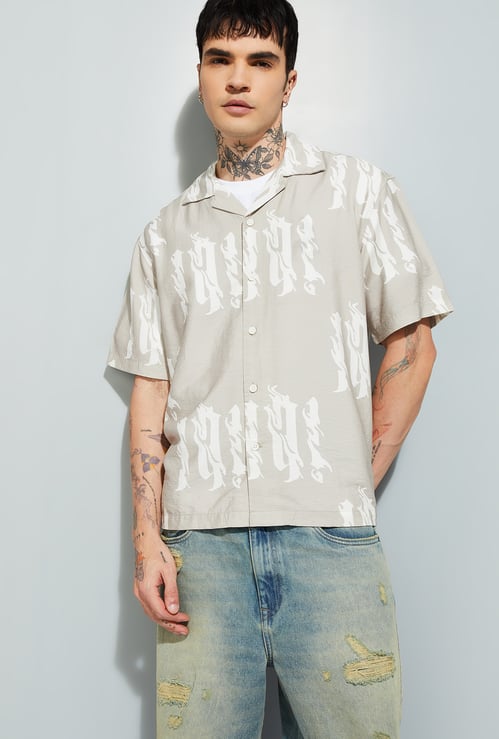 URB_N Men Printed Relaxed Fit Resort Shirt