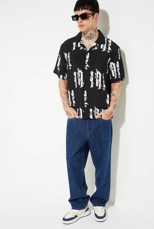 URB_N Men Printed Relaxed Fit Resort Shirt