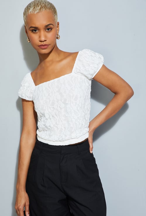 ALAYA F x URB_N Women Lace Crop Top