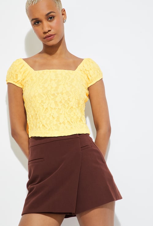 ALAYA F x URB_N Women Lace Crop Top